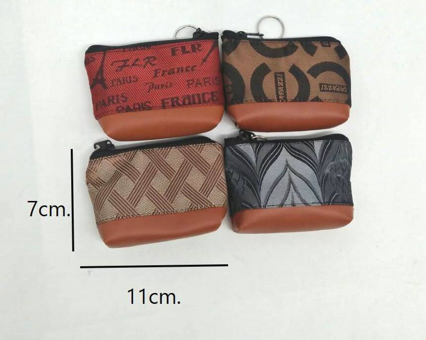 กระเป๋า ใส่เหรียญ พื้นหนัง แบบถือ 7x11 cm. คละสี สินค้า 10บาท