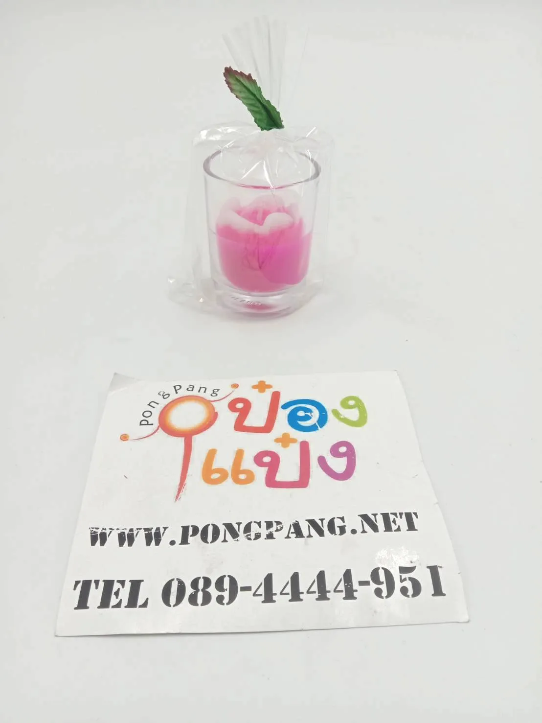 เทียนหอม รูปดอกไม้ แก้วใส (1*12)