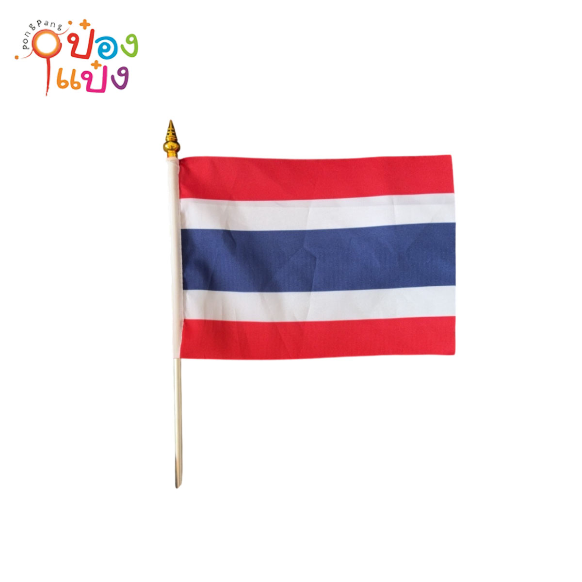 ธงโบกธงชาติ 20x30CM+เสาอลูมิเนียม40cm. ผ้าโพลีเอสเตอร์ 1*12