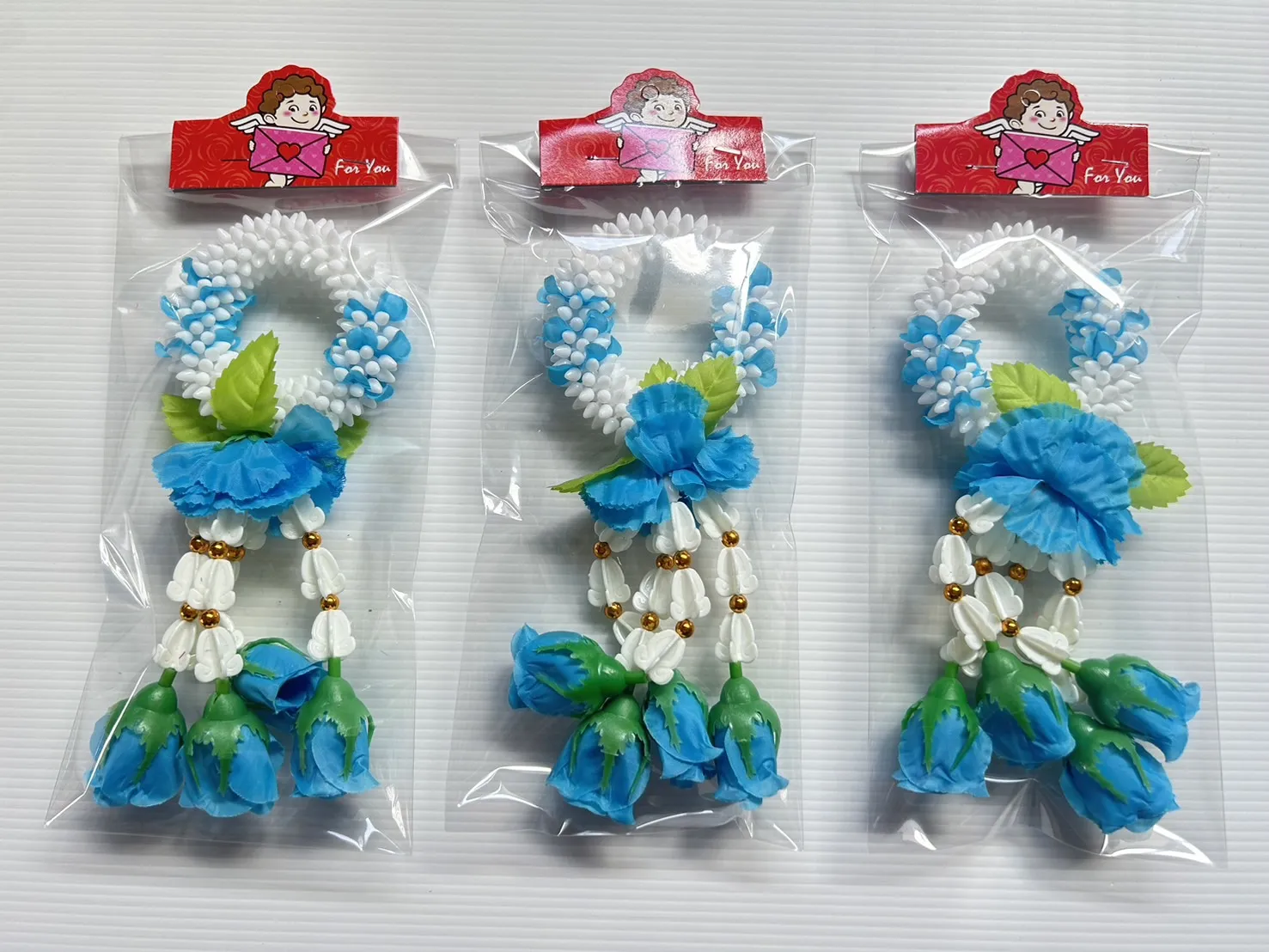 พวงมาลัยมะลิกลมจิ๋ว ขนาด3นิ้ว 6.5x14x2CM  ซองใส (1*12)