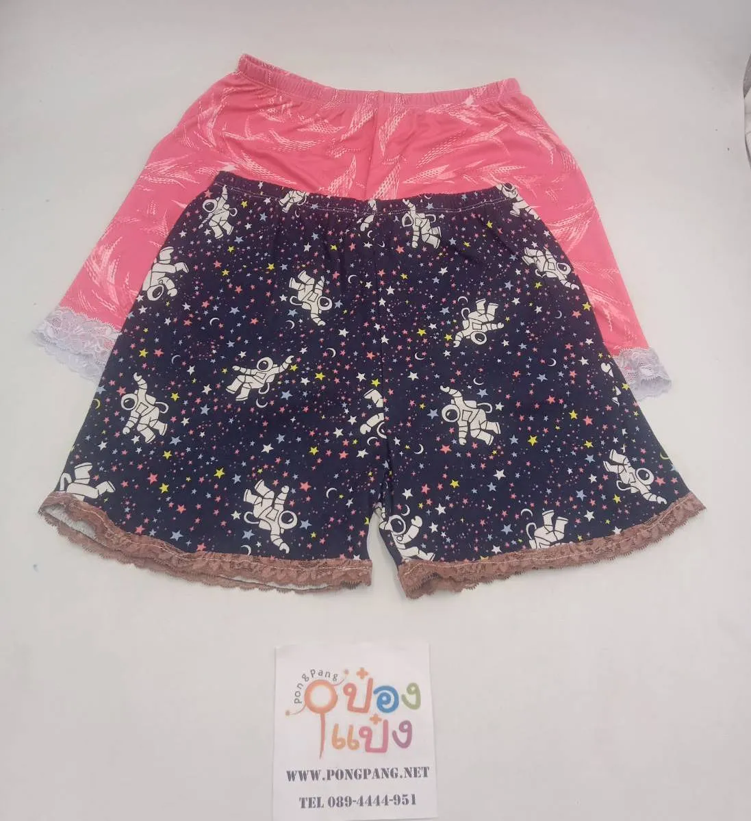 กางเกง ขาสั้น ลูกไม้ 18x14นิ้ว   คละสี คละลาย  1*12