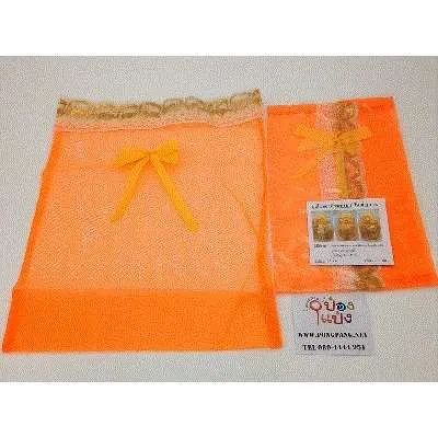 ถุงใส่สังฆทานสีส้มใหญ่  43x30cm L ก้นกลม 1*144  K3