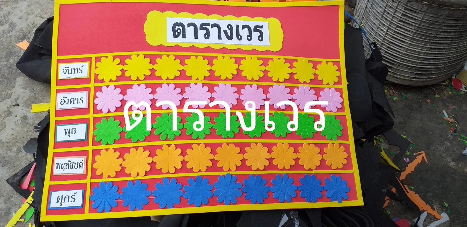 โฟมยาง แผงตารางเวร คละแบบ (1*12)