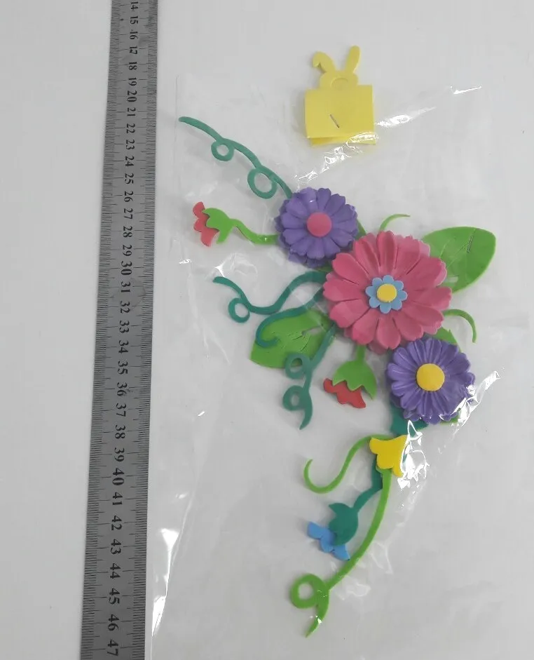 โฟมยาง ติดบอร์ด ดอกมุมเถาวัลโค้ง รูปดอกไม้ 10x25cm 1*12