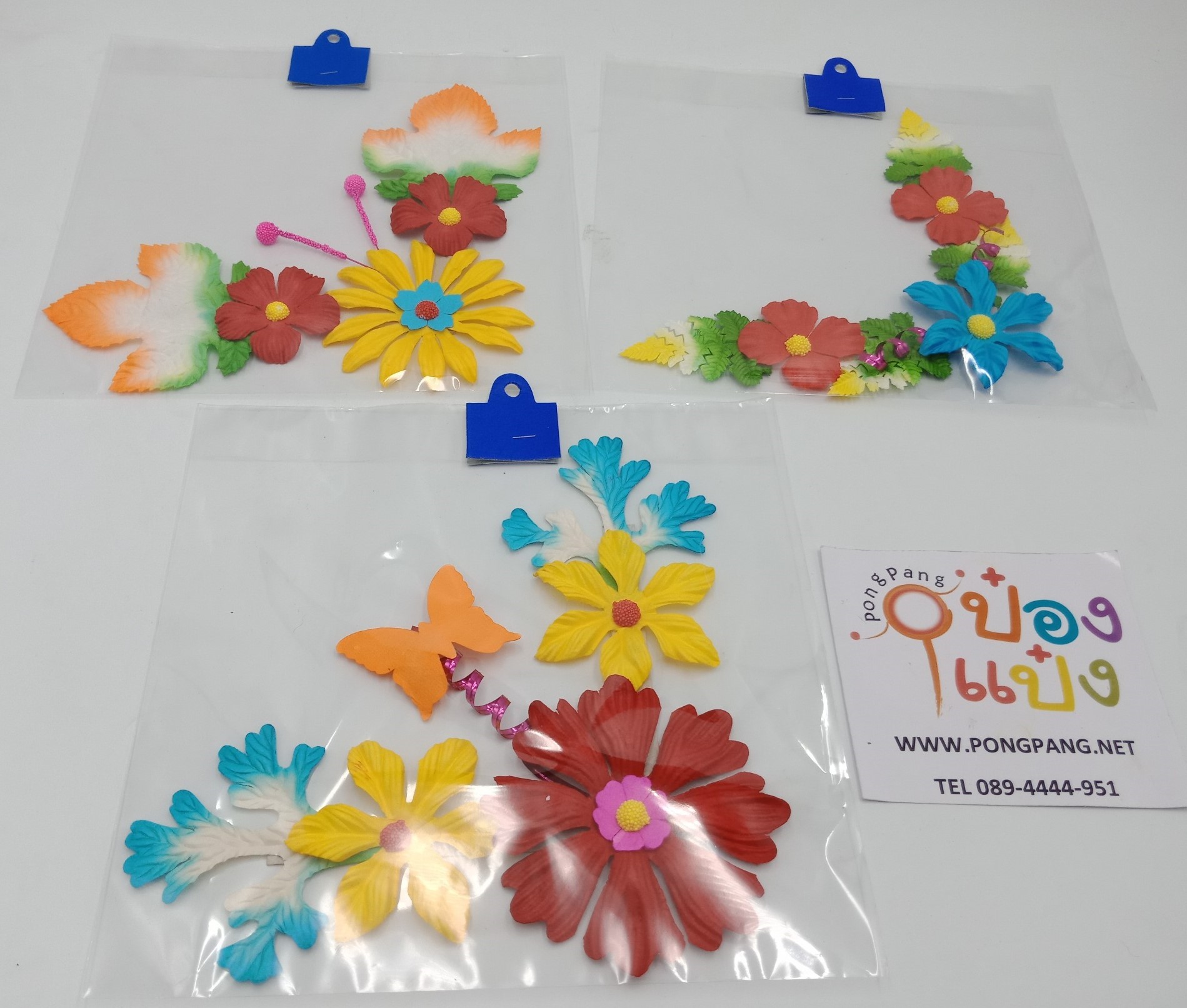 ดอกไม้ติดมุมบอร์ด คละแบบ 1*12