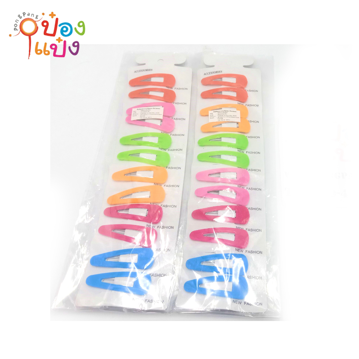 กิ๊บเป๊าะแปะ 6คู่ คละสี 1*12 #1154