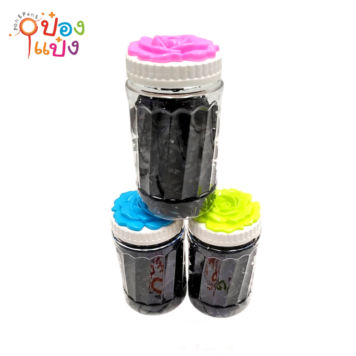 ยางรัดผมกระปุก สีดำ กระปุกใสยาว 1*12  T9163 T14665 T14930 T14932 T5501 RB2786