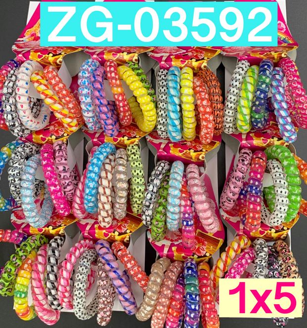สปริงมัดผมผ้าใหญ่ คละลาย คละสี 1x5 (1*12)