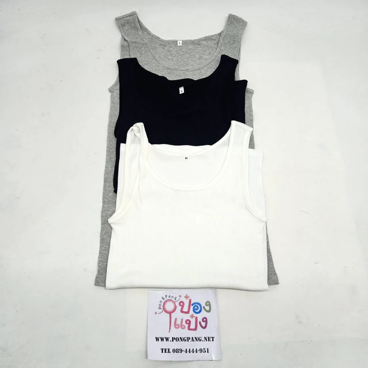 เสื้อกล้าม ผู้หญิง (แขนใหญ่) ผ้ายืด คละไซต์ (1*12)