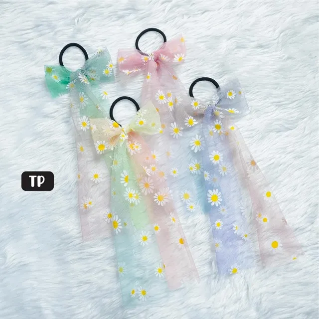 ยางรัดผม เดซี่เรนโบว์ หางยาว คละสี สินค้า 15บาท