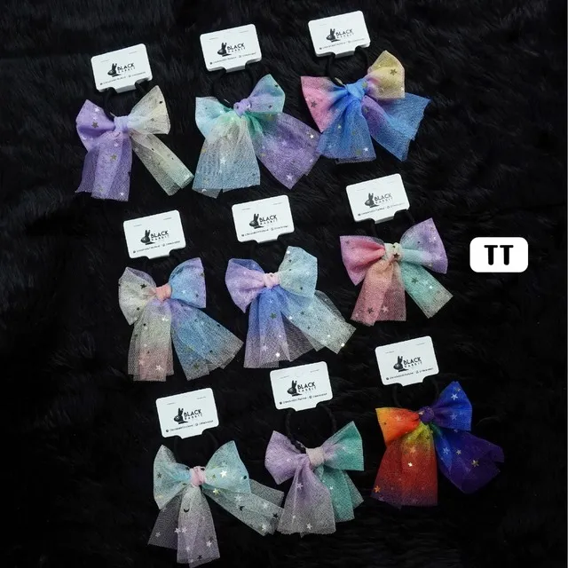 ยางรัดผม โบว์มินิ เรนโบว์สตาร์ คละสี สินค้า 15บาท