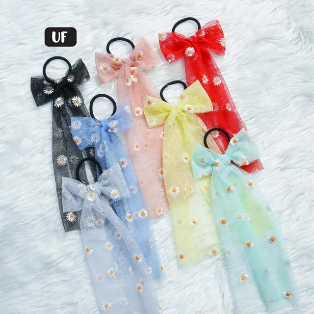 ยางรัดผม เดซี่ปัก หางยาว คละสี สินค้า 15บาท