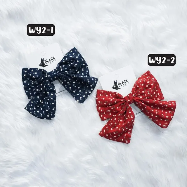 กิ๊บปากเป็ด โบว์ 2 ชั้นหางสั้น เดซี่มินิ คละสี (1*12)