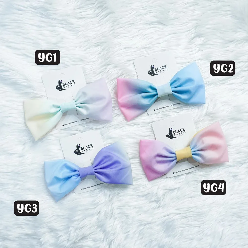 กิ๊บปากเป็ด โบว์ 1 ชิ้น ไมก้าเรนโบว์ (ขนาด 6 นิ้ว) คละสี สินค้า 15บาท