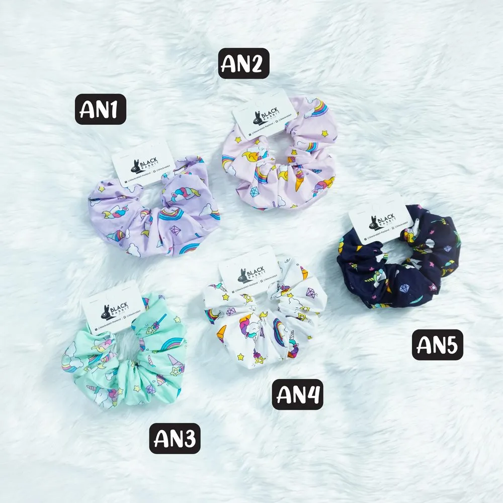 โดนัท 4 นิ้ว ผ้าคอตตอล ลายยูนิคอร์น  คละสี (1*12)  YM2