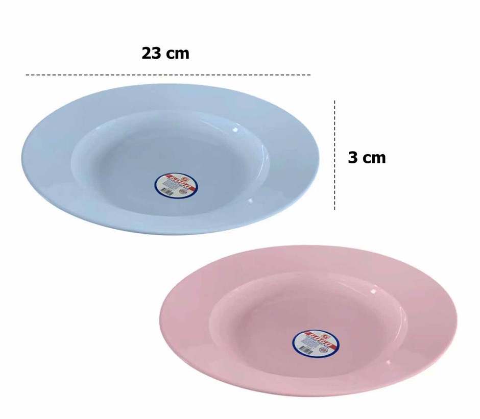 จานเคลือบ 23cm. สีครีม (1*120) YC-23