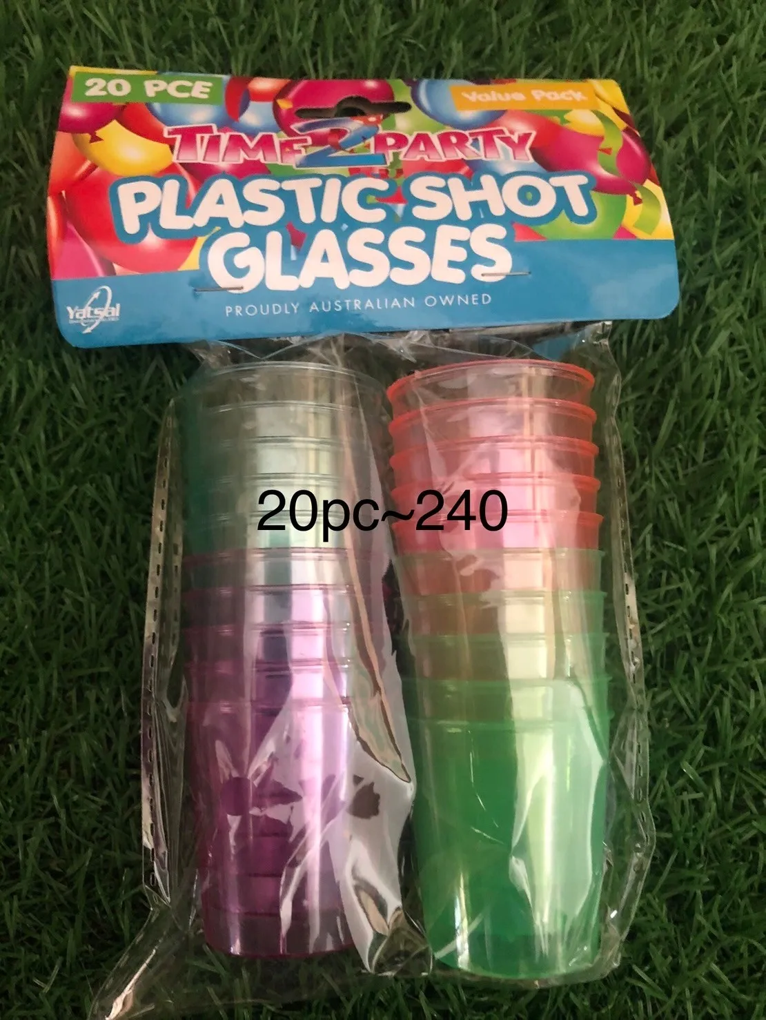 แก้วช็อตพลาสติกเล็ก 1x20 ปาก 3.6CM สูง 4CM ก้น2.7CM  1*240