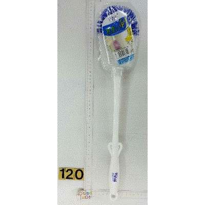 แปรง หัวโค้ง ด้ามพลาสติก ด้ามขาว-ขนสีน้ำเงินขาว T17316 S5001