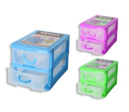 กล่องลิ้นชักMIniขนาด13*9*8 เก๊ะมินิ2ชั้น สีใส JSB-BA164 P8949