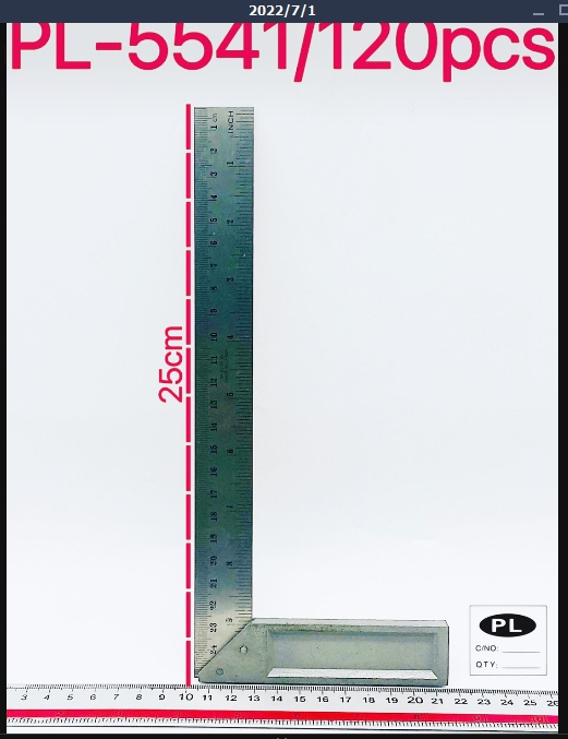 เหล็กฉากสีเงิน 24CM. 