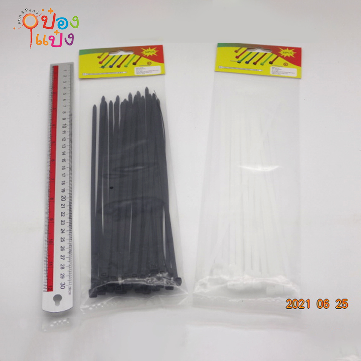 เคเบิ้ลไทด์ 5x250mm  ดำ-ขาว 30ชิ้น 1*480
