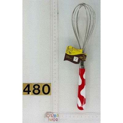 ที่ตีไข่ด้ามสี ลายขาว P8825  SG-KA426