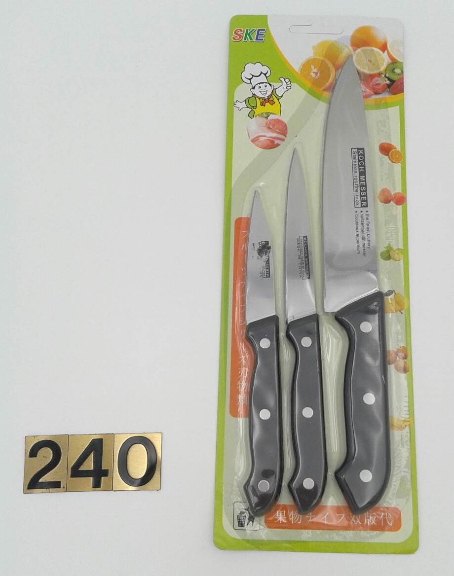 มีด 1x3 ด้ามดำ 3ขนาด W9509-1 S6441