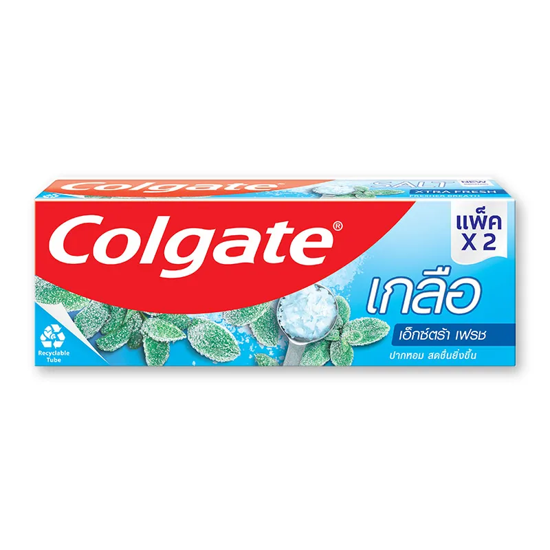 ยาสีฟัน คอลเกต 150 กรัม เเพ็คคู่ สูตรเกลือเอ็กซ์ตร้า เฟรน  1*18