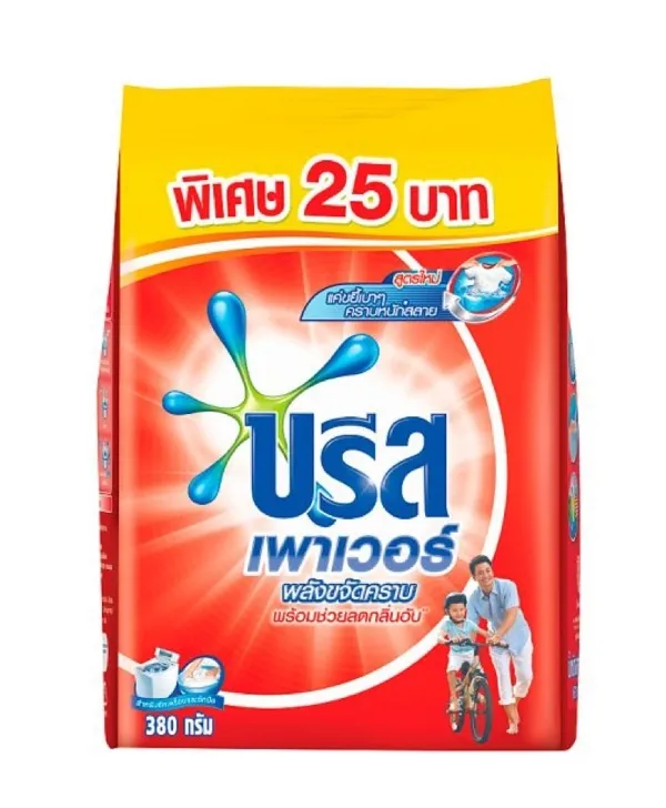 ผงซักฟอก บรีส เพาเวอร์ เทอร์โบ สีแดง 380 กรัม (1*72)