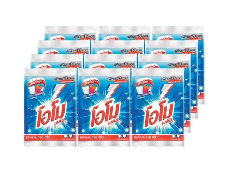 ผงซักฟอก โอโม่ พลัส สีฟ้า 95 กรัม (1*12)
