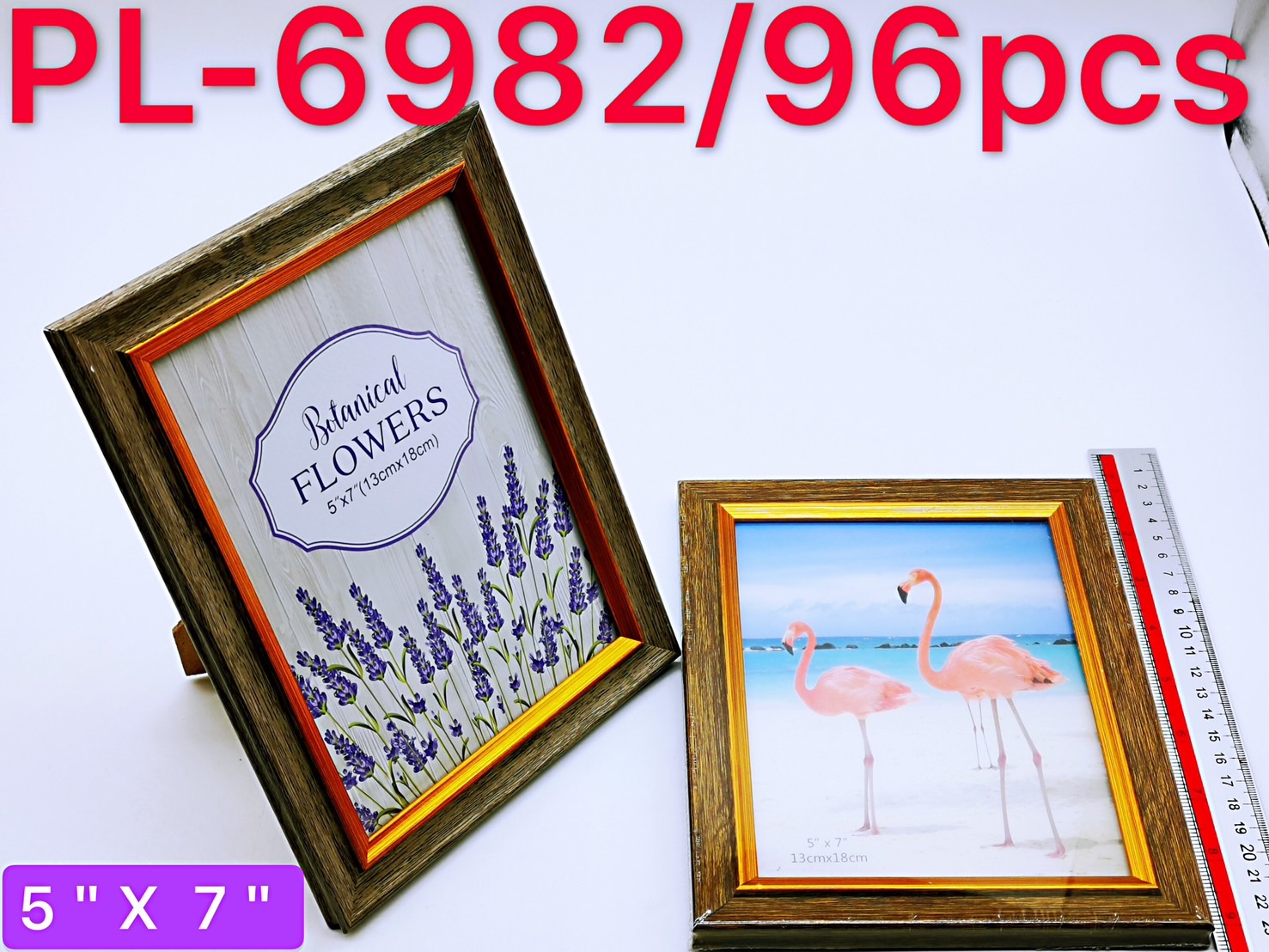 กรอบรูป ขอบไม้ ขอบทอง 5x7 