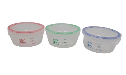 กระปุกสุญญากาศทรงกลม 380 มล. สีใสฝาทึบ 