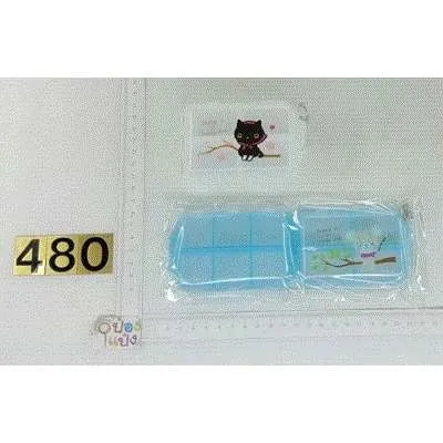 กล่องใส่ยา สองชิ้น 6+4 ช่อง 6x10x3CM. พิมพ์ลาย  T26553 P4183