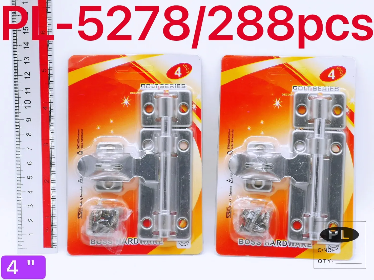 กลอนประตู 4นิ้ว (1ชิ้น) สีเงิน #1*240 SG-MA794 T13303