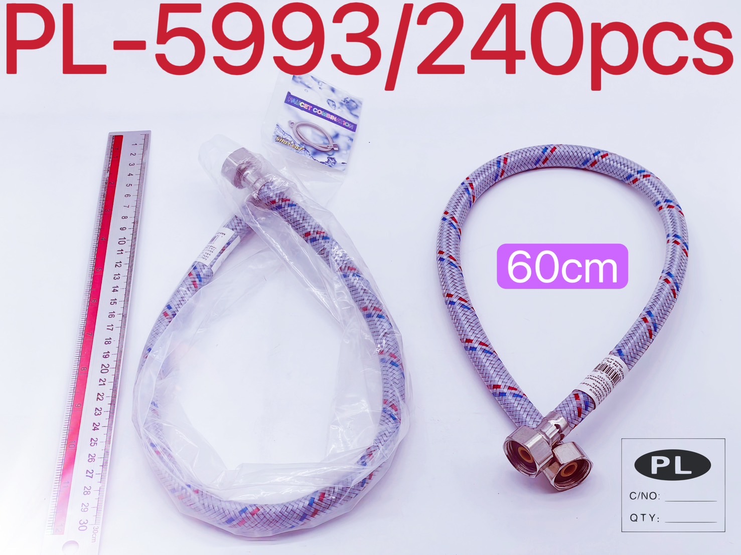 สายน้ำดี สเตนเลสลายถัก 60CM. 1*240 T11674 P8643