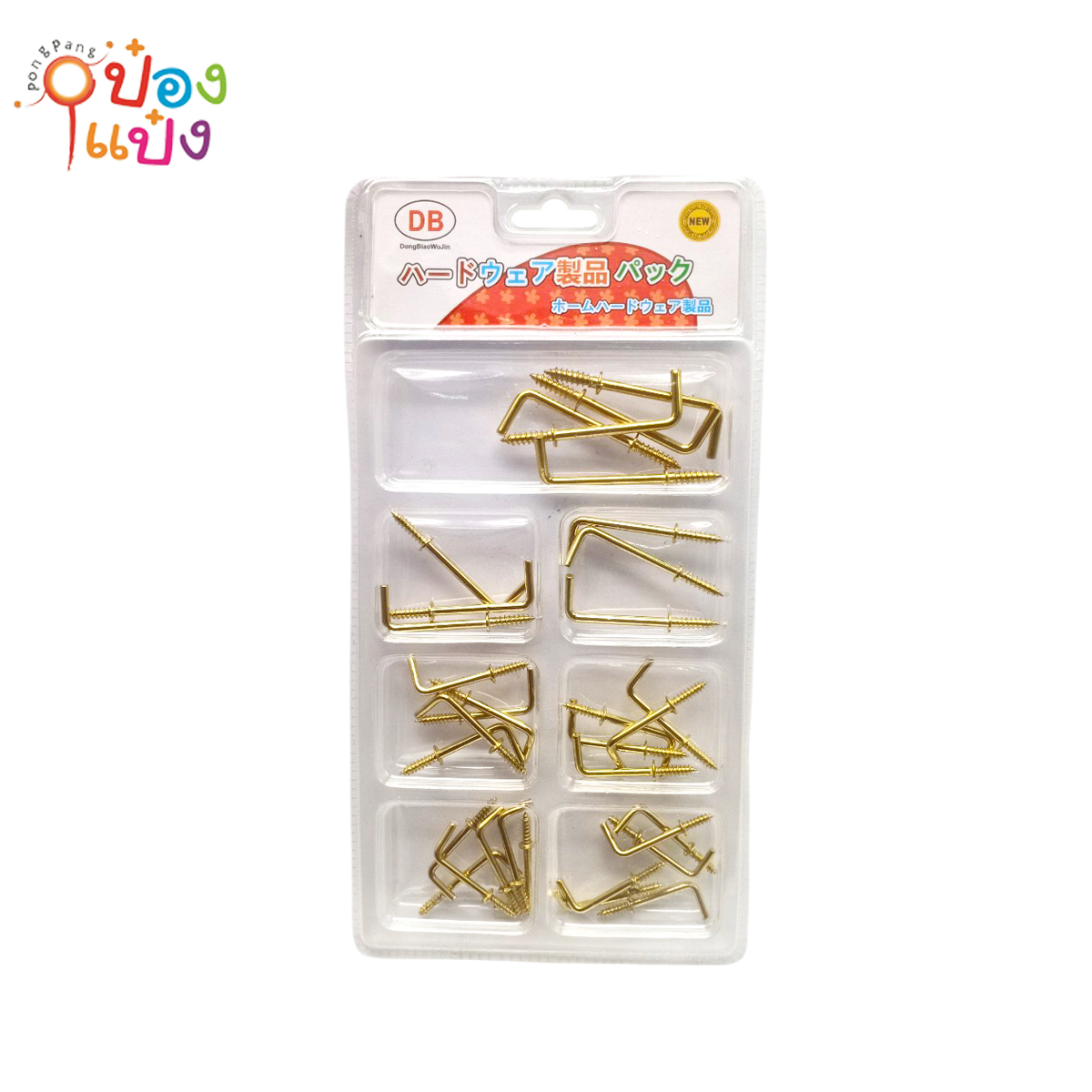 ตะขอตัว L   สีทอง  1x240