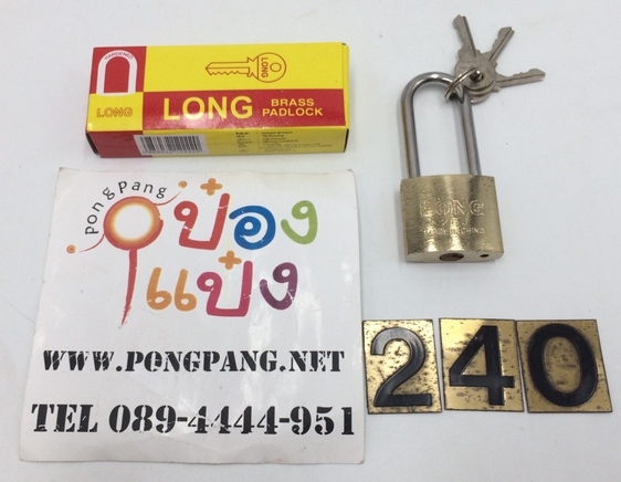 กุญแจคอยาวสีทอง30L ขนาด32mmm แพ็คกล่อง  TL12560