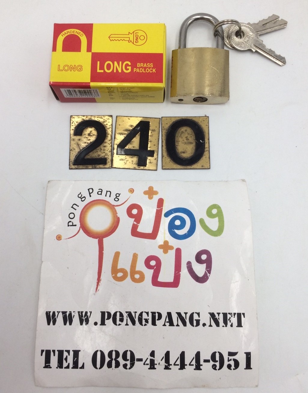 กุญแจคอสั้นสีทอง30S ขนาด32mmm แพ็คกล่อง 