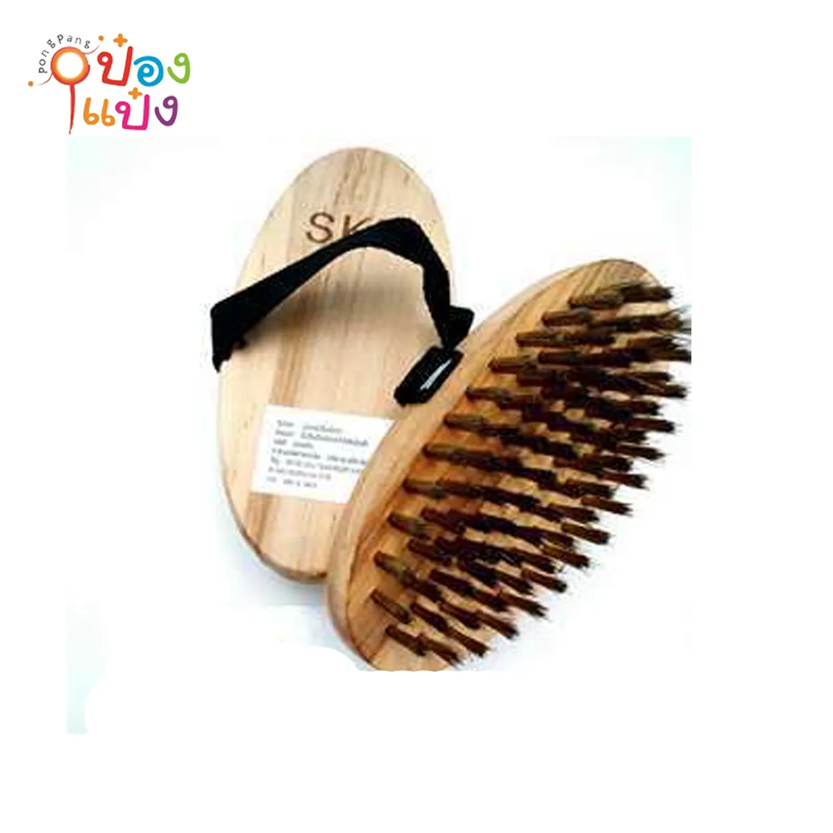 แปรงทองเหลืองไม้ วงรี 6.5x13x3CM  T5679 P8004  JSB-BE210 S8246