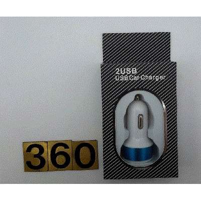 หัวเสียบชาร์ทในรถ USBกล่องใส 2หัวTRAVEL ADAPTER P6285