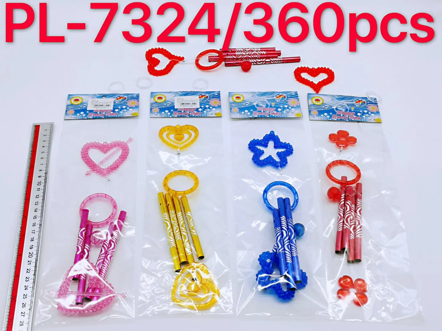 โมบายเล็ก แขวนตกแต่ง แท่งเหล็กคละสี มีเสียง# P7325