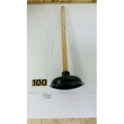 ปั๊มท่อห้องน้ำ หัว13.5CMดำ ด้ามยาว44CM ด้ามไม้ ปั้มทอ่ตัน  S0804-2 P5685 T17448