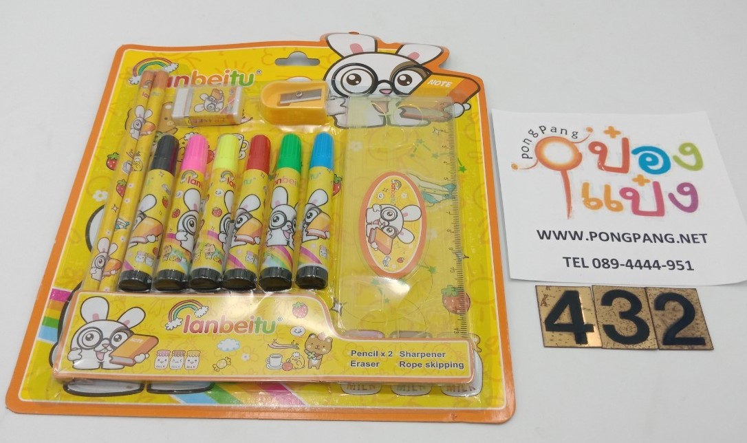 *ชุดเครื่องเขียนเกาหลี+สีเมจิก 1x11 ลายการ์ตูน 