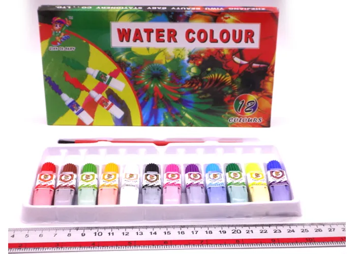 สีน้ำหลอด12สี พร้อมพู่กัน แพ็คกล่อง #CL015 T20959