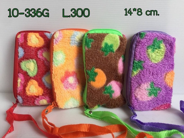 กระเป๋าสองซิปขนนิ่ม คละลาย-สี 