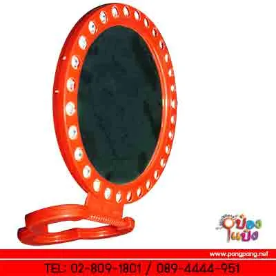 กระจกตั้งโต๊ะขอบเพชร 27CM วงกลม # T7618 S8055