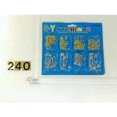 เข็มกลัด สีเงิน-ทอง 8ช่อง  P6214  S6319 T14205
