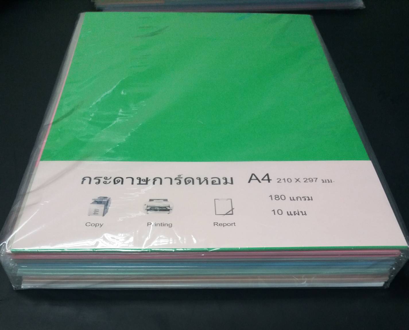กระดาษการ์ดหอม มุก คละสี  A4 180 แกรม 10 แผ่น (1*12)