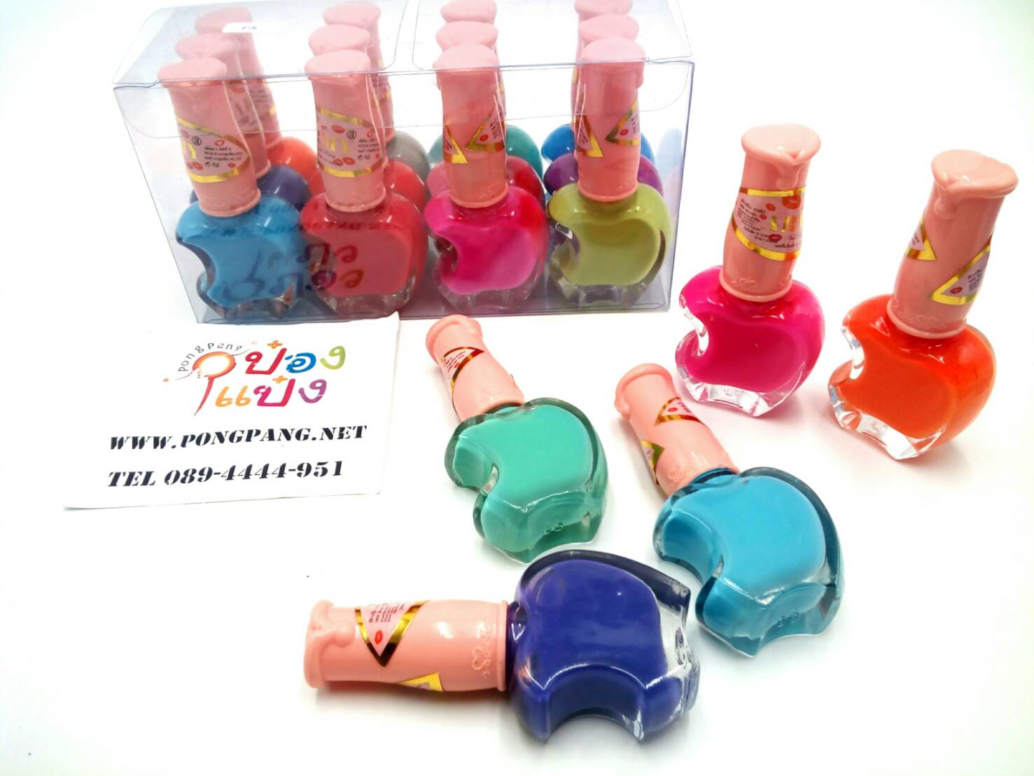 น้ำยาทาเล็บ แอปเปิ้ล สีสด สีพื้น คละสี A7 1*240