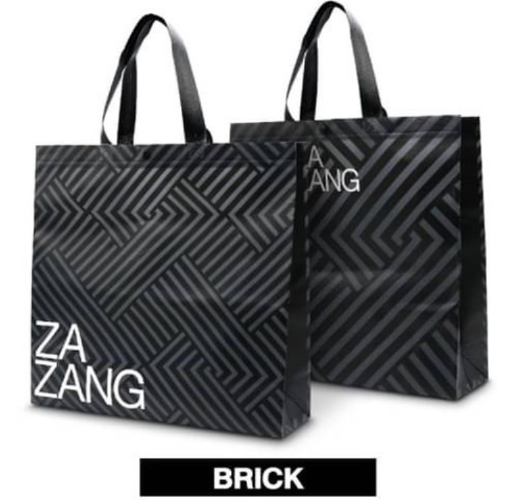 กระเป๋าผ้า ZAZANG มีกระดุม 40x42x12cm.ลายBRICK 1*12